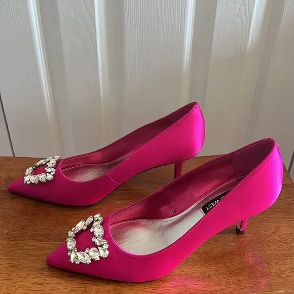 Nine West Avalon Satin Covered Jeweled Heel - Picture 10 of 14